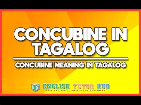 concubinage in tagalog brainly